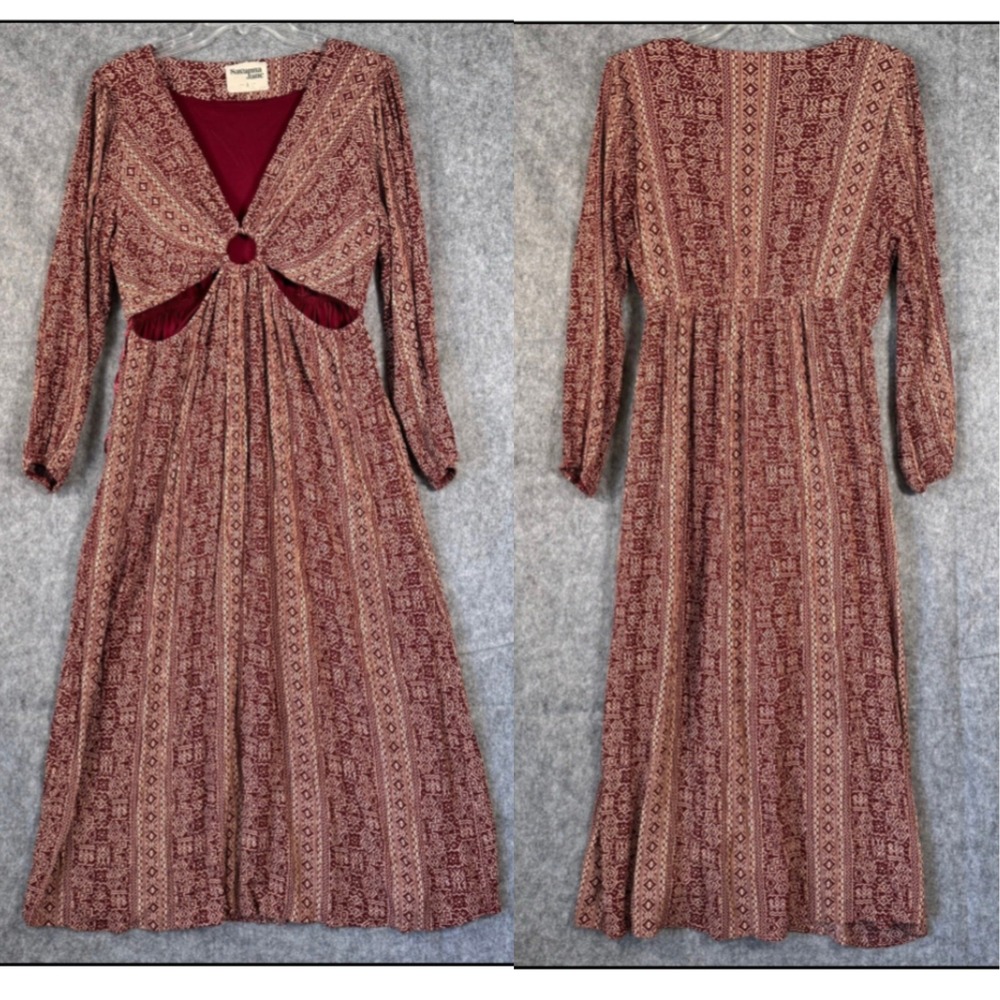 Savanna Jane Maxi Cutout Dress Large Peasant Boho Resortwear Southwest Vacation
